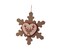 Melrose 6.75" Brown and Red Rustic Craft Snowflake with Reindeer Christmas Ornament
